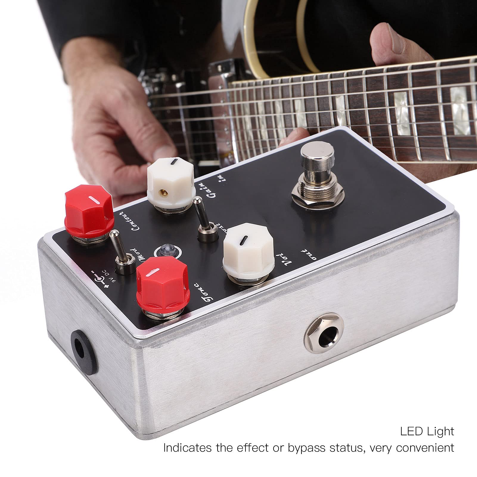 Pedale effetto per chitarra Professionale Brown Distortion True Bypass Heavy Metal Sound Enhancer per chitarristi elettrici Nero Dimensioni compatte Durevole Custodia interamente