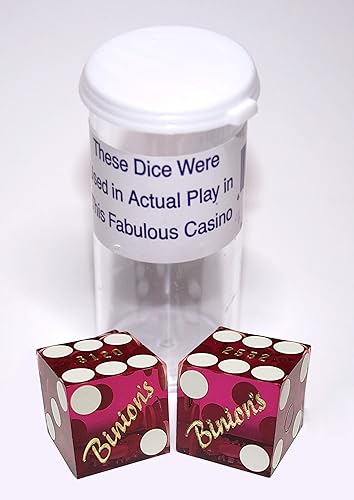 Miniatura 2 de Par de dados de 0.748 in con números de serie a juego  Auténticos dados de mesa de casino de Las Vegas (Binion's Purple Polished))
