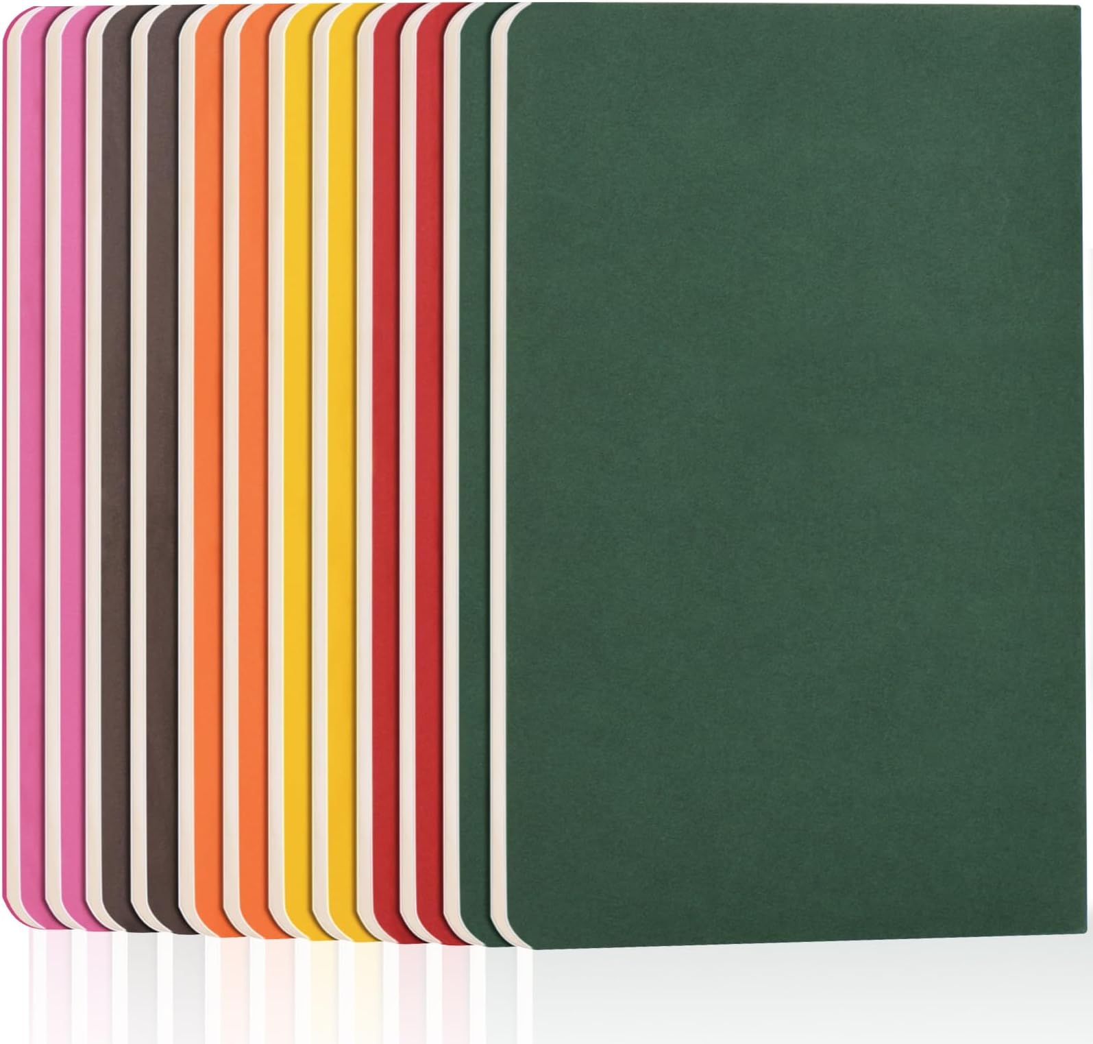 ZCZN A5 Lined Notebooks, 12-Pack, 60 Pages Each, Soft Cover Note Pads Set, 6 Vibrant Colours - Ideal for School, Study, Note-Taking
