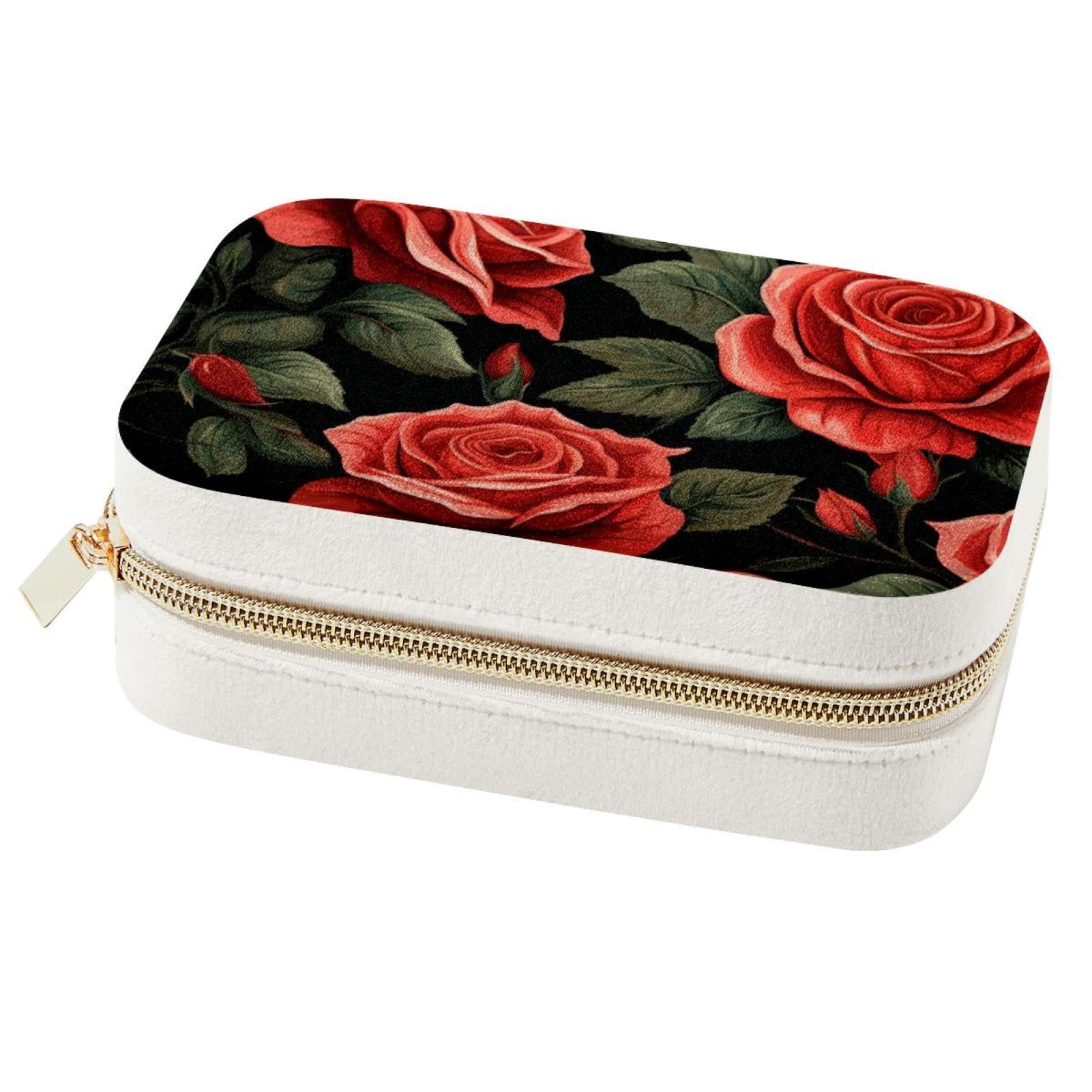 Double couche boîte à bijoux rose grand format avec compartiment colliers