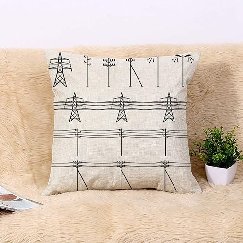 Miniatura 2 de Funda de almohada de lino de cristal de lujo sobre lámpara blanca luz antigua de 18 x 18 pulgadas, funda de almohada cuadrada de algodón y lino para