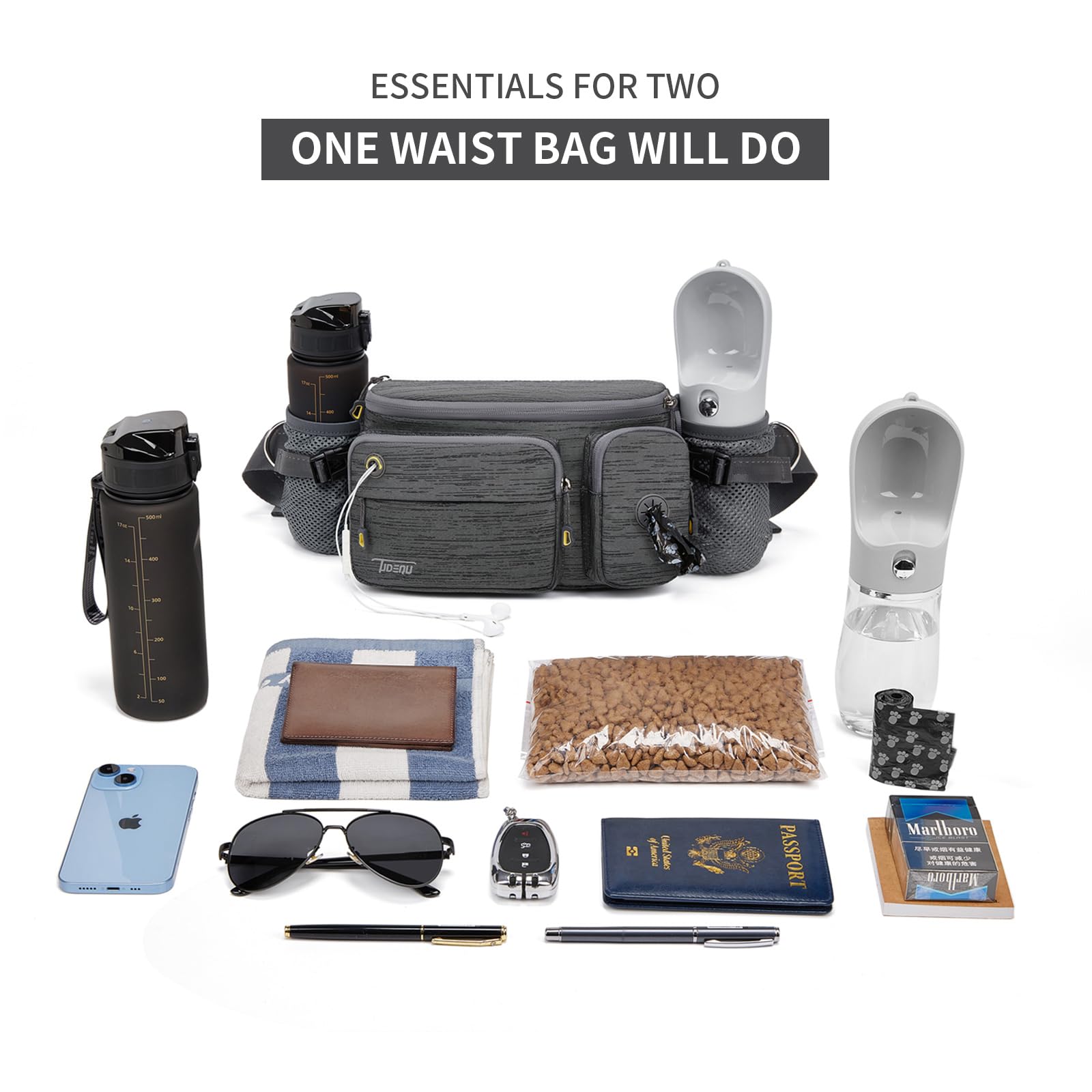 TUDEQU Hiking Fanny Pack for Men Women Large Hiking Waist Packs Mens Fanny Pack Crossbody Waist Bag for Men for Travel