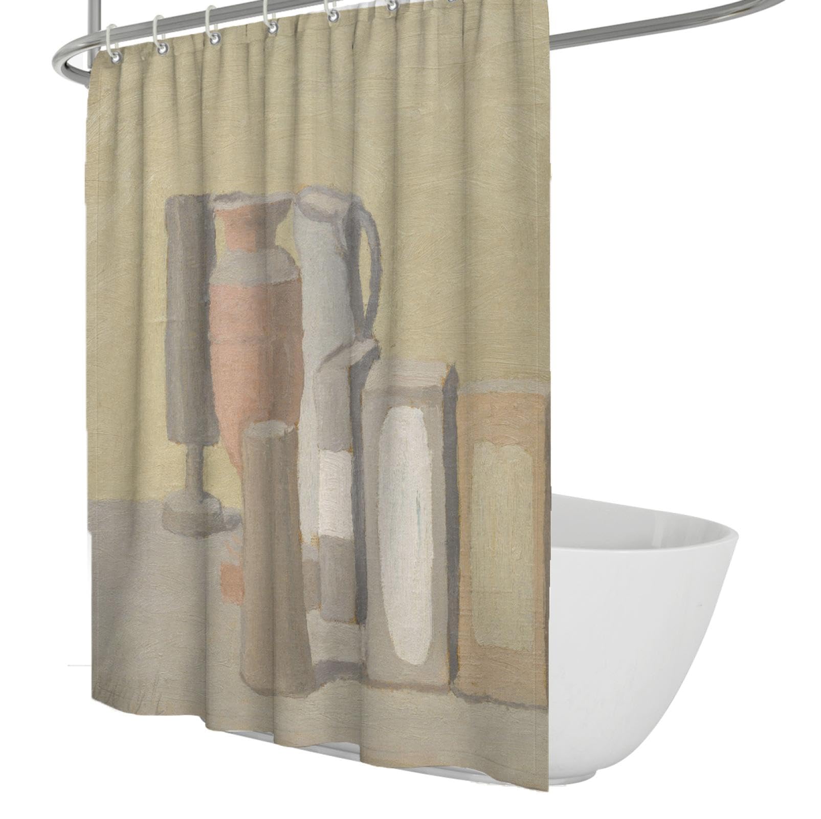 Peintures célèbres Estampes Rideau de Douche Nature Morte sur Table Motif Maison Fournitures de Bain Rideaux Ensembles Imperméable Polyester Séchage Rapide 180 x 200 cm
