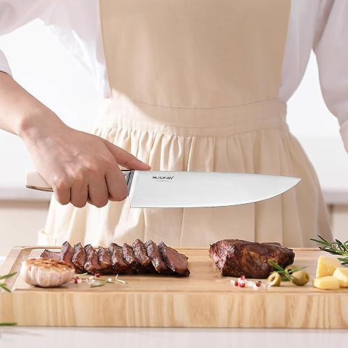 Miniatura 2 de Juego de cuchillos de chef de 5 piezas, cuchillos de cocina profesionales ultra afilados para cocinar acero inoxidable de alto carbono, con diseño