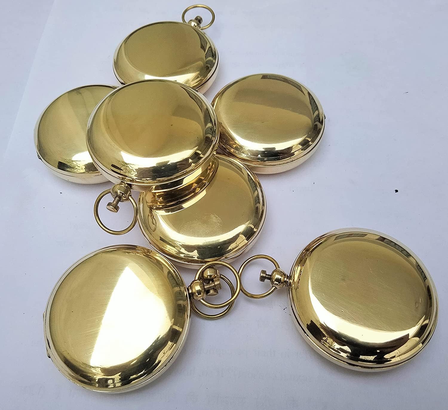 Brass Pocket Push Button Compass Solid Brass Compass Vintage Magnetic Compass Set of 6 Nautical Push Button Compass-image-12