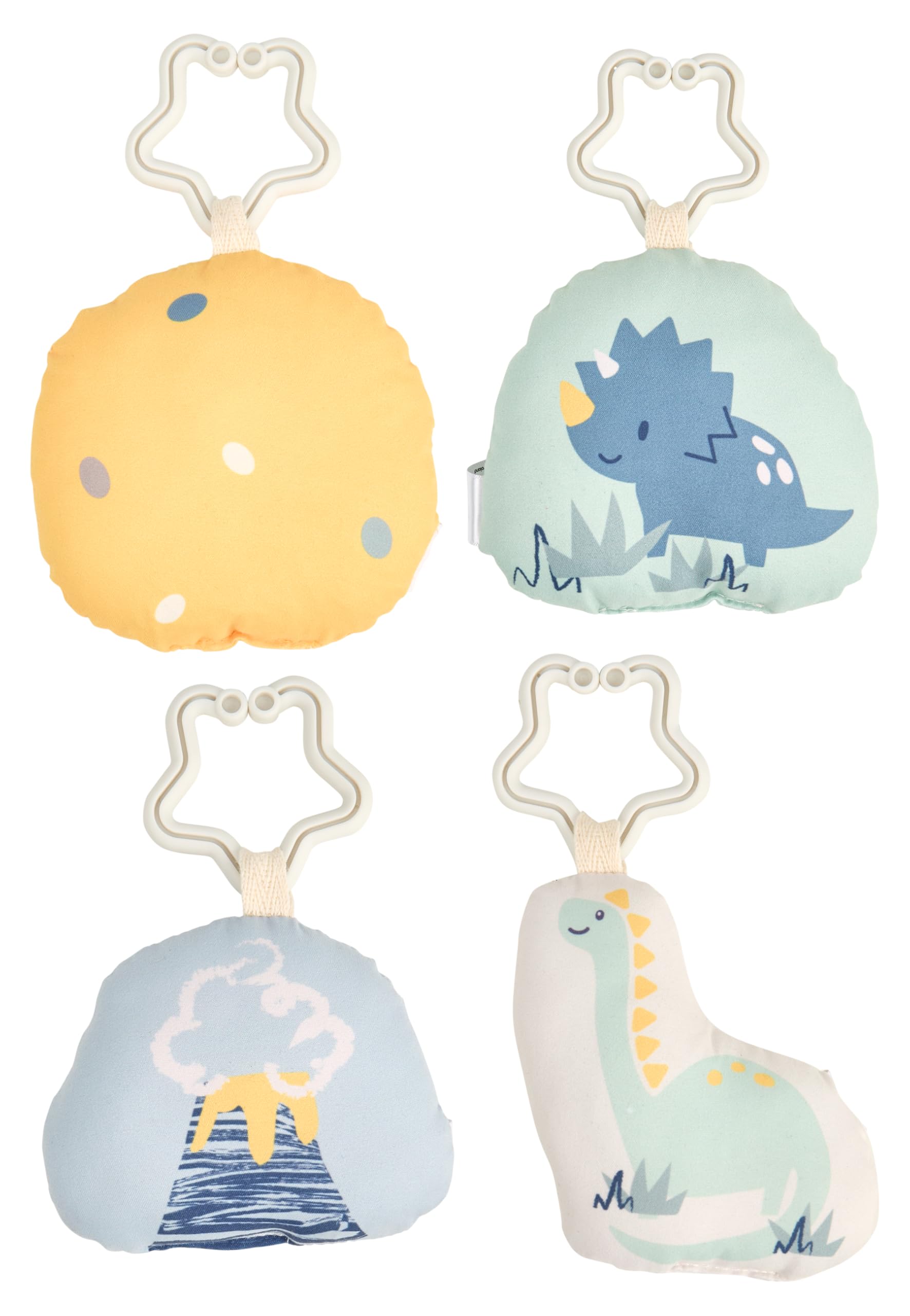 Sterntaler Spielbogen Dino Rexi - Spielbogen wattiert - Baby Spieldecke mit Bogen und Spielfiguren zum Abnehmen - Baby Spielzeug mit Knisterpapier, graublau