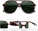 SOJOS Retro Polarized Aviator Sunglasses Womens Mens Classic 80s 90s Vintage Trendy Square Aviators SJ2174