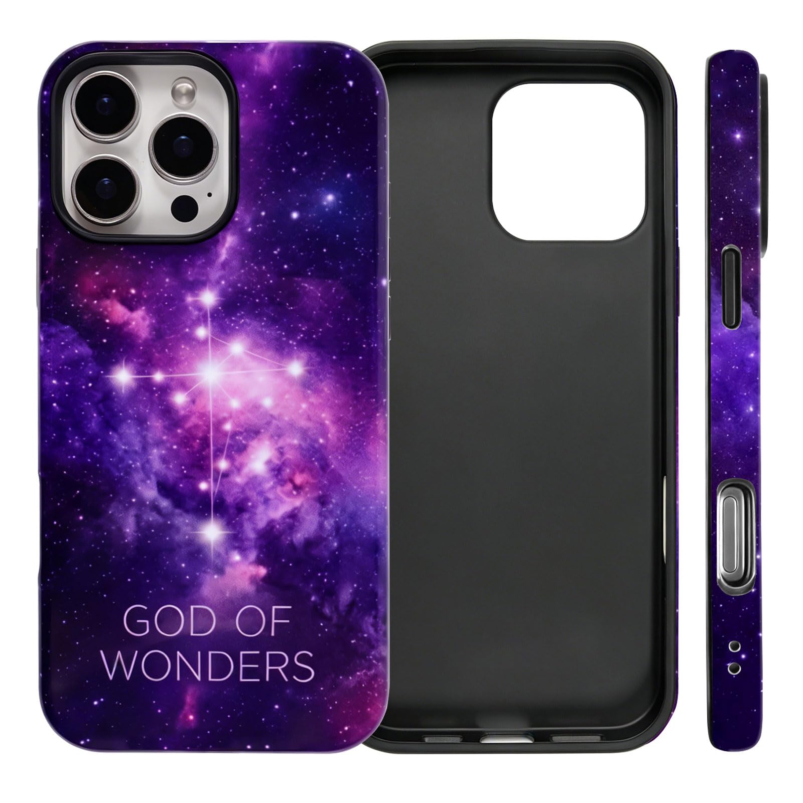 Coque MagSafe iPhone 14 Pro PAKESI motif Croix Chrétienne et Galaxie de l'Espace - 8