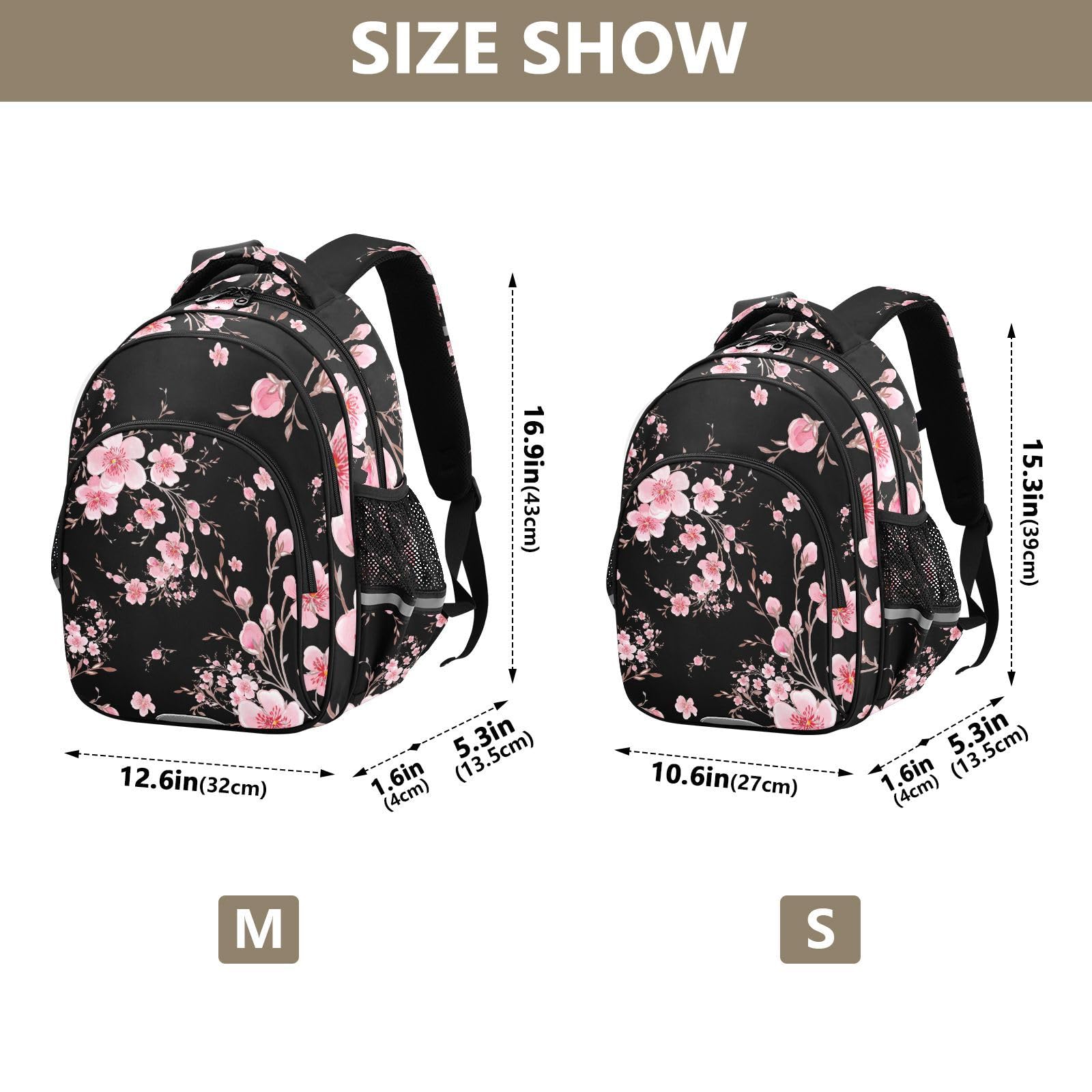 Sac à dos d'école, léger et décontracté, motif fleurs de cerisier Sakura pour adolescentes, filles, garçons, ordinateur portable de 16,9", sac à dos décontracté pour voyage, travail, #01, M