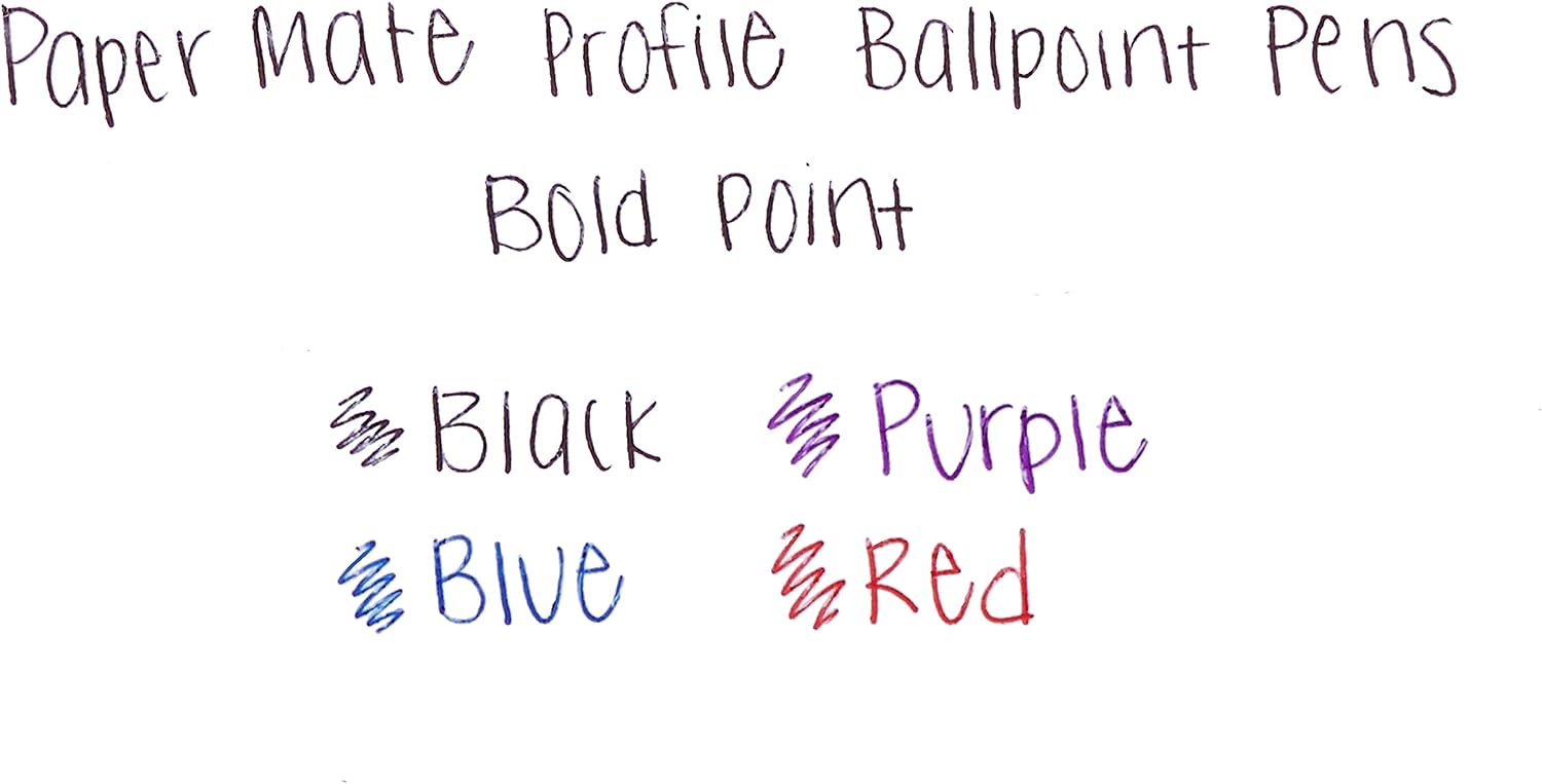 Paper Mate Profile Retractable Ballpoint Pens, Bold Point, Assorted Colors, 4 Pack