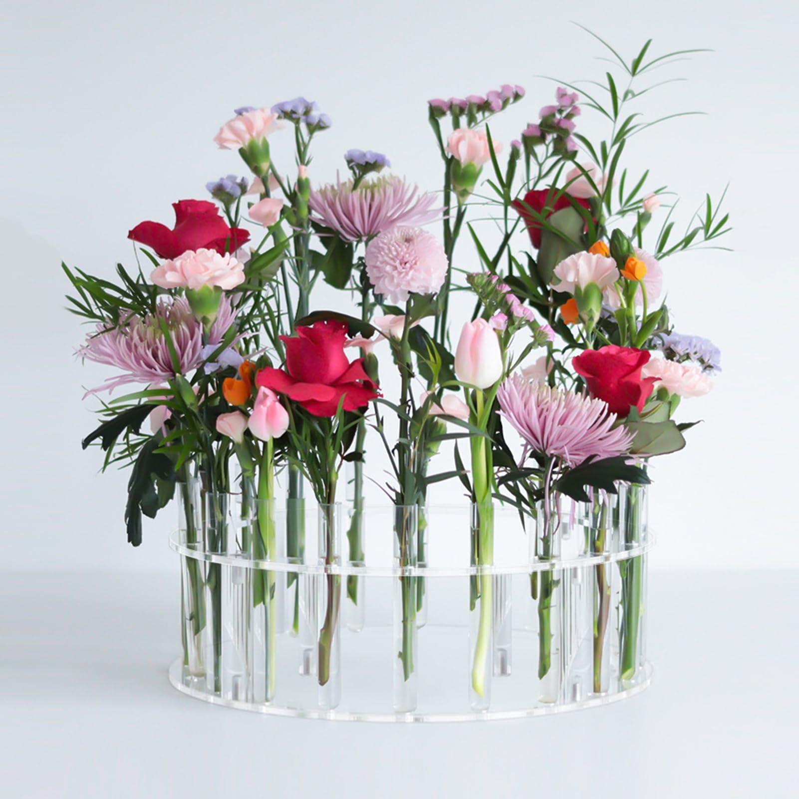 Alzata per Cupcake Alzata per Torta con Fiori Artificiali Alzata per Torta in Acrilico Trasparente Elegante espositore per Dessert per Feste di Matrimonio 30 cm