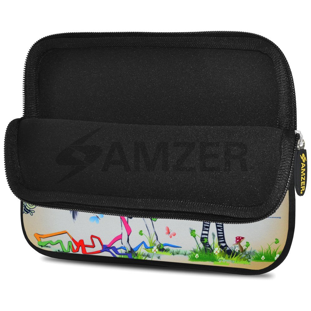 Amzer Neoprene Sleeve Case For 7-7.75 Inch Tablets - Zebra Stripe Falls Design