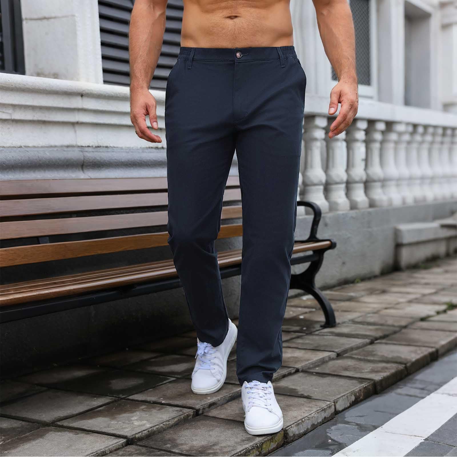 FizzPop Chino Hose Herren Freizeithose Regular Fit Stoffhose Golf Business