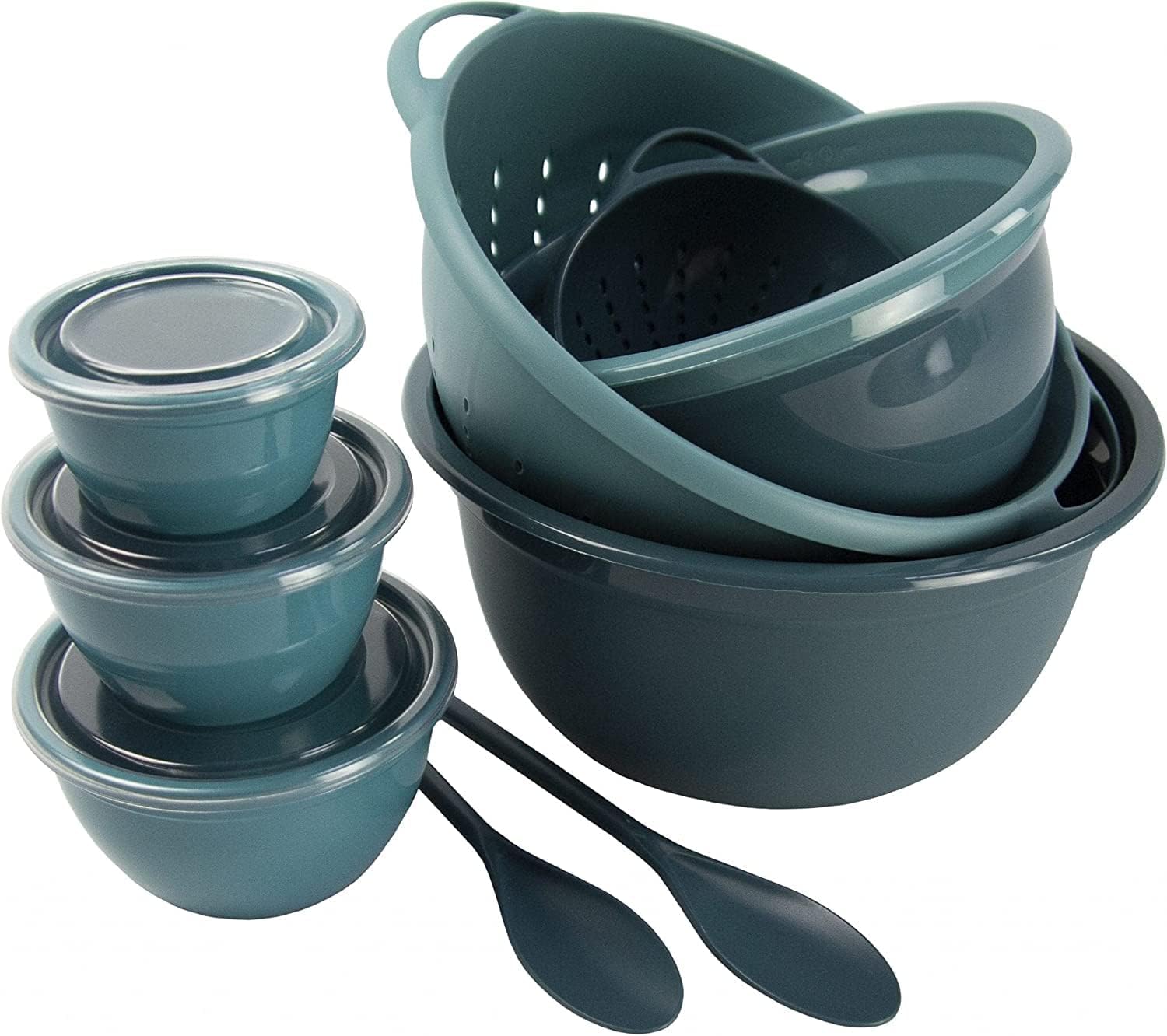 Debra's Kitchen Made in USA 12pc Prep and Mix set,Teal,14DK099