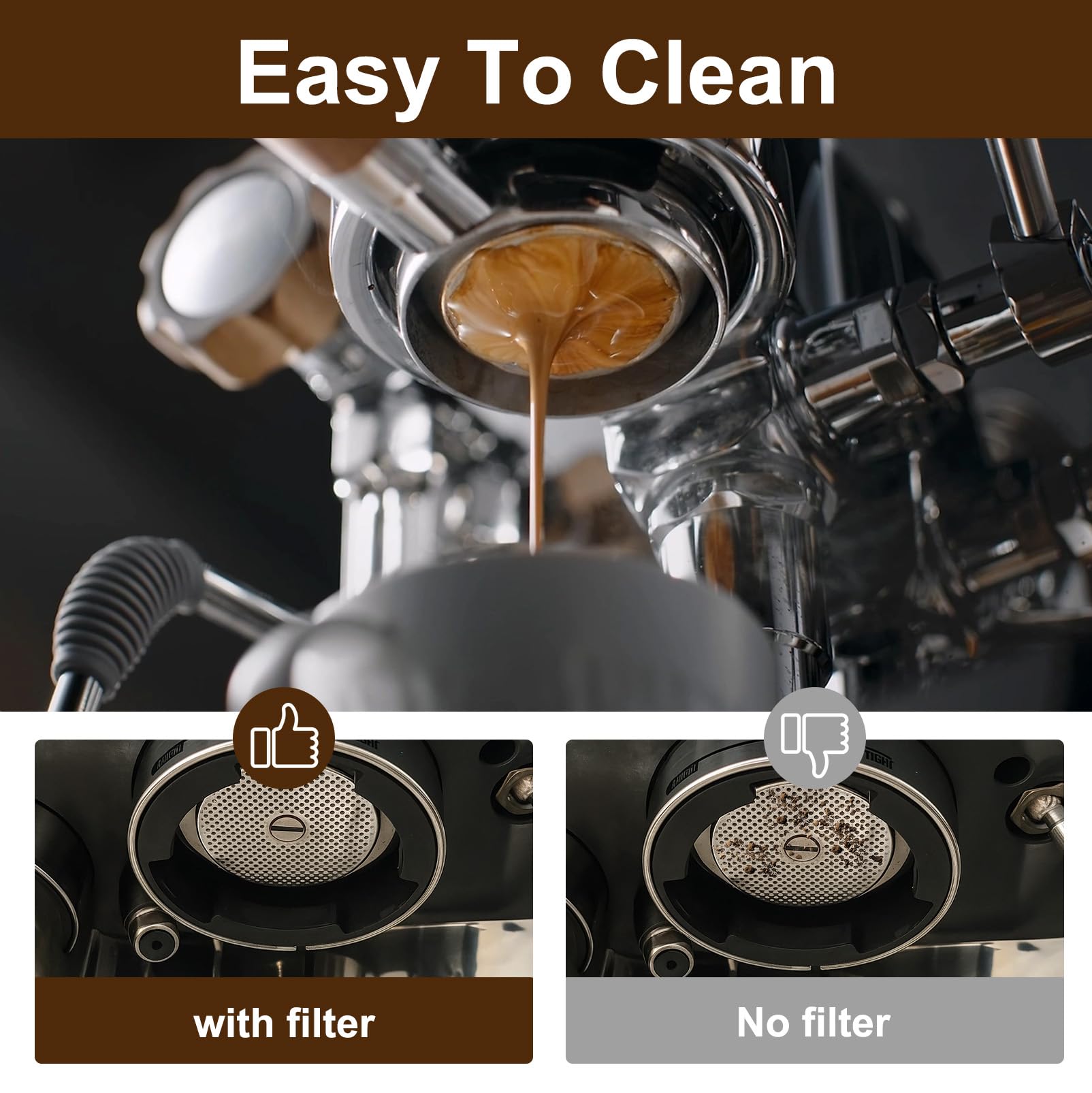 2 pièces Puck Screen 58,5 mm en acier inoxydable 316, filtre café réutilisable 150 µm pour porte-filtre 58 mm – pour extraction espresso optimale