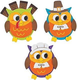 Owl Thanksgiving Foam Magnets Craft Kit -12 - Crafts for Kids and Fun Home Activities