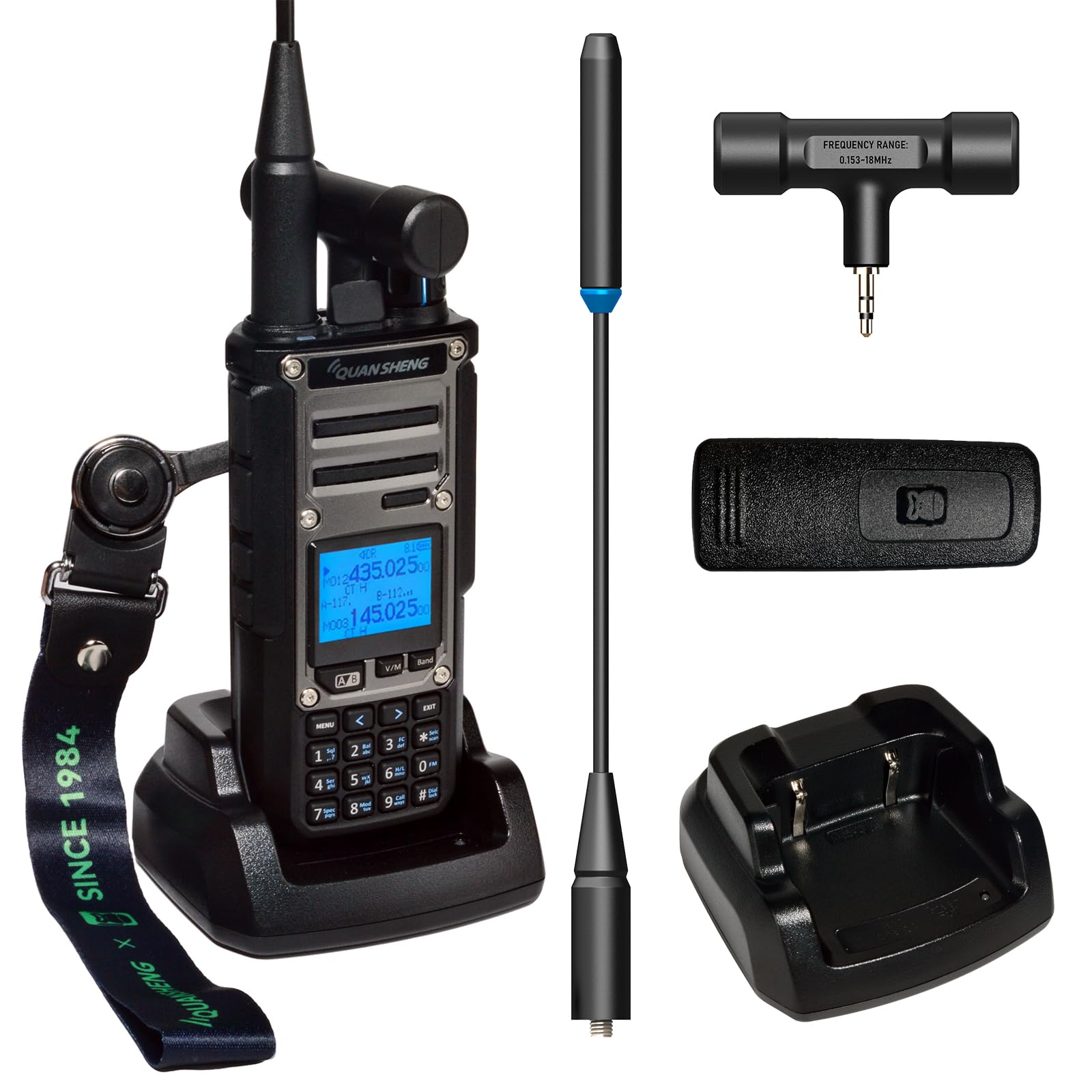 QUANSHENG TK-11 (8) Walkie Talkie 10W VHF/UHF | 3000mAh Supporto pastella Ricezione a banda piena e trasmissione multi-banda Analizzatore di spettro NOAA