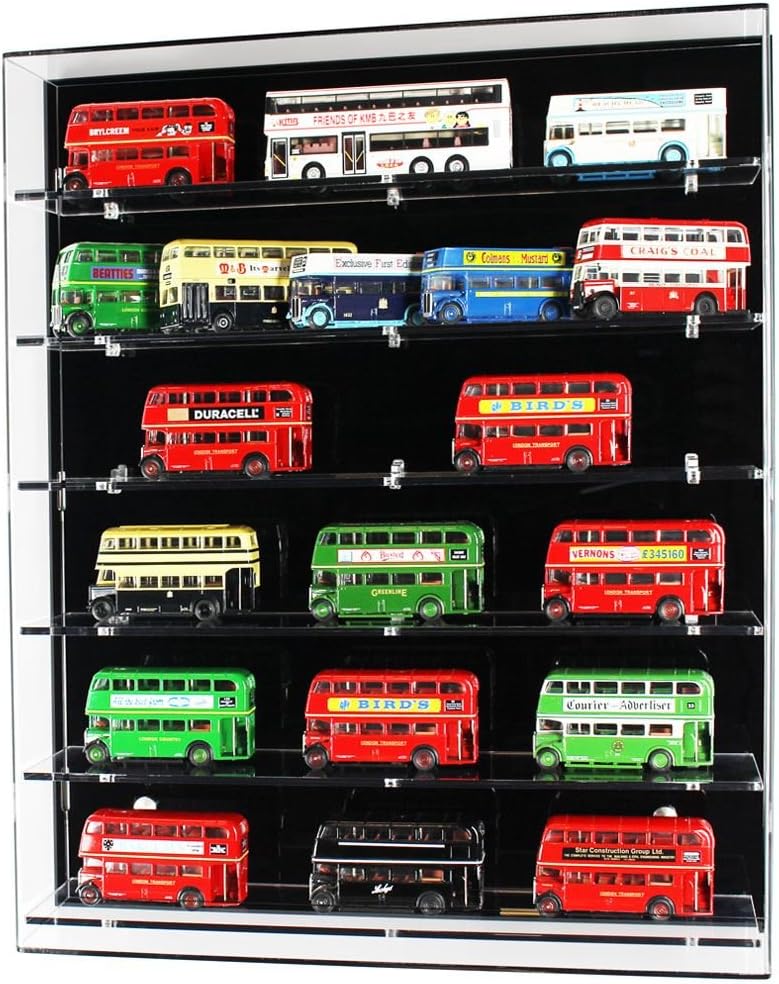 Acrylic Model Wall Display Case for 1:76 Model Buses - 6 Shelves