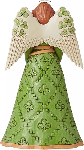 Miniatura 3 de Enesco Jim Shore Heartwood Creek - Figura de ángel irlandés con ala de trébol, 9.75 pulgadas