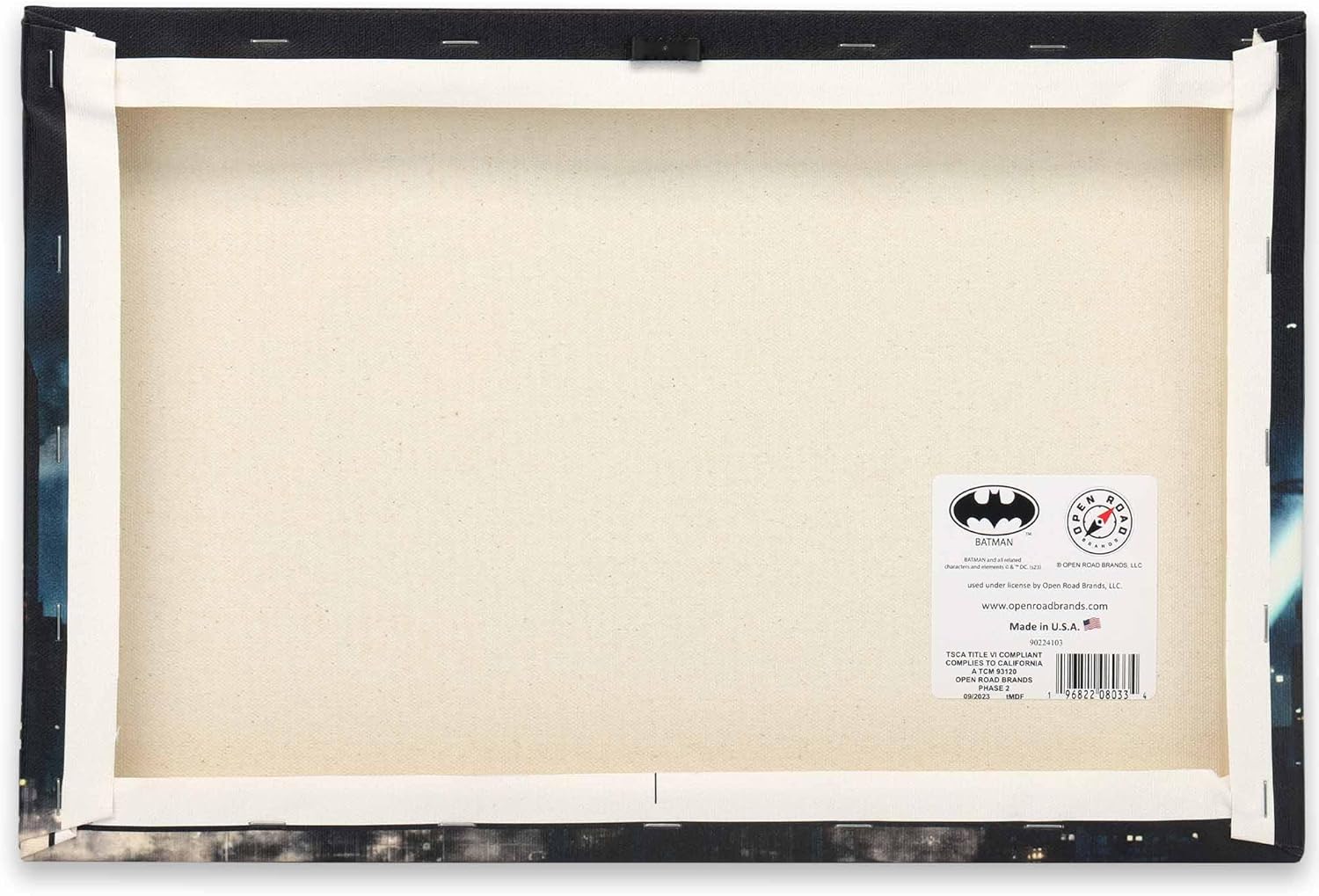 DC Comics Bat Signal Over Gotham City Gallery Wrapped Canvas Wall Decor - Vintage Batman Wall Art for Man Cave or Movie Room