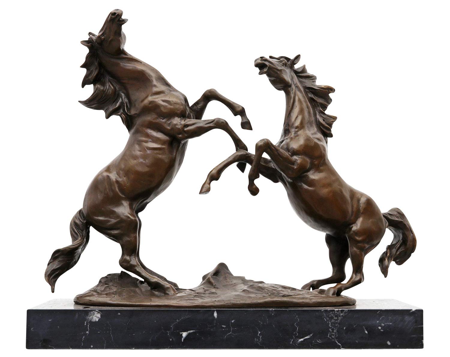 Aubaho Bronze Sculpture Figure Horse Horses Antique Style Statue - 38Cm