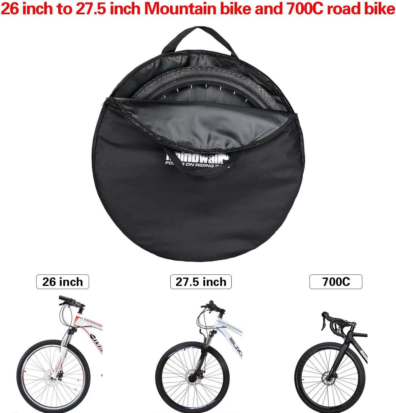 Rhinowalk Bike Wheel Bag Wheelset Carrying Bag 26 to 29 inch MTB Mountain Bike/700C Road Bike Wheel Travel Case