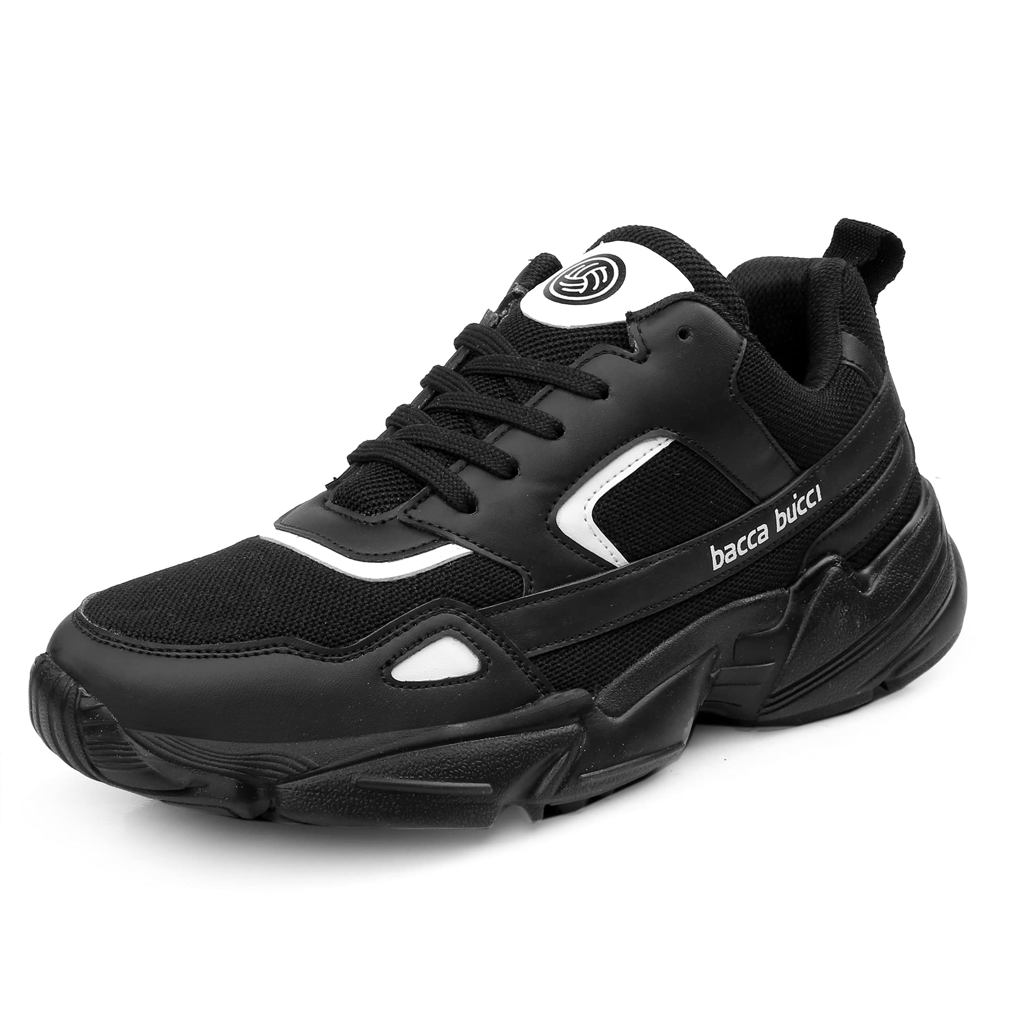 Bacca Bucci® Mens Chunk Street Style Mens Black Street Fashion Sneakers/Casual Shoes for Mens- Black, Size UK9 (B097NG1R71) Amazon Price History, Amazon Price Tracker
