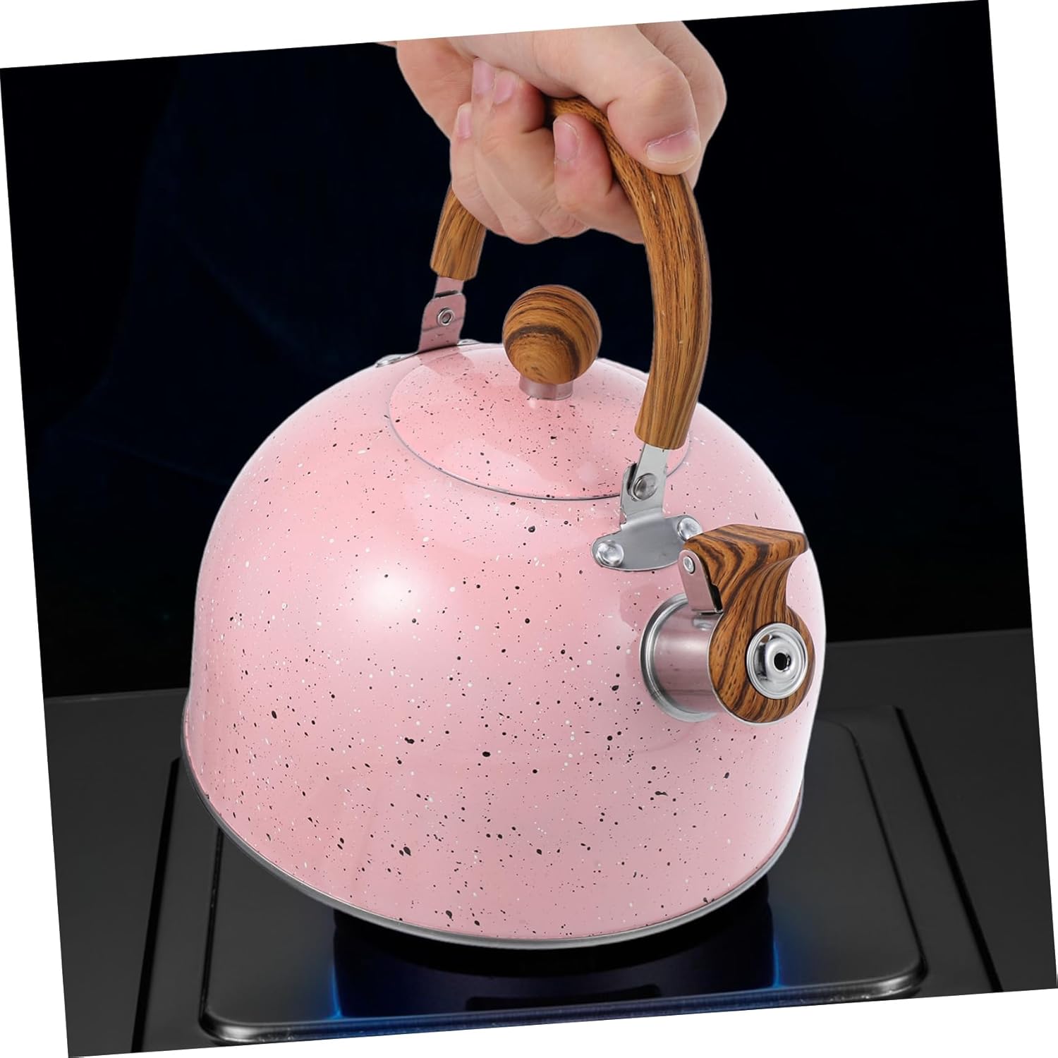 VICASKY Stainless Steel Whistling Kettle Stove Top Teapot with Folding Handle Food Grade Design for Induction Electric and Gas Stoves for Home and Outdoor Use