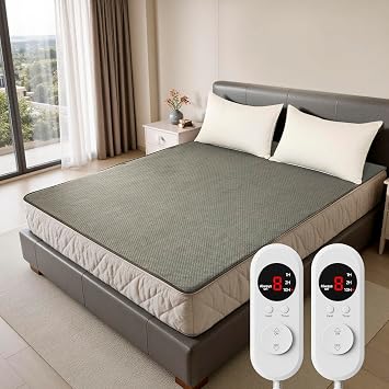 Heated Mattress Pad King Size - Electric Mattress Pad with Dual Control, Soft Blanket, Bed Warmer Heater Sheets, 8 Heating Settings,1/2/10 Hours Auto Shut Off, 78" x 80" Ash Gray