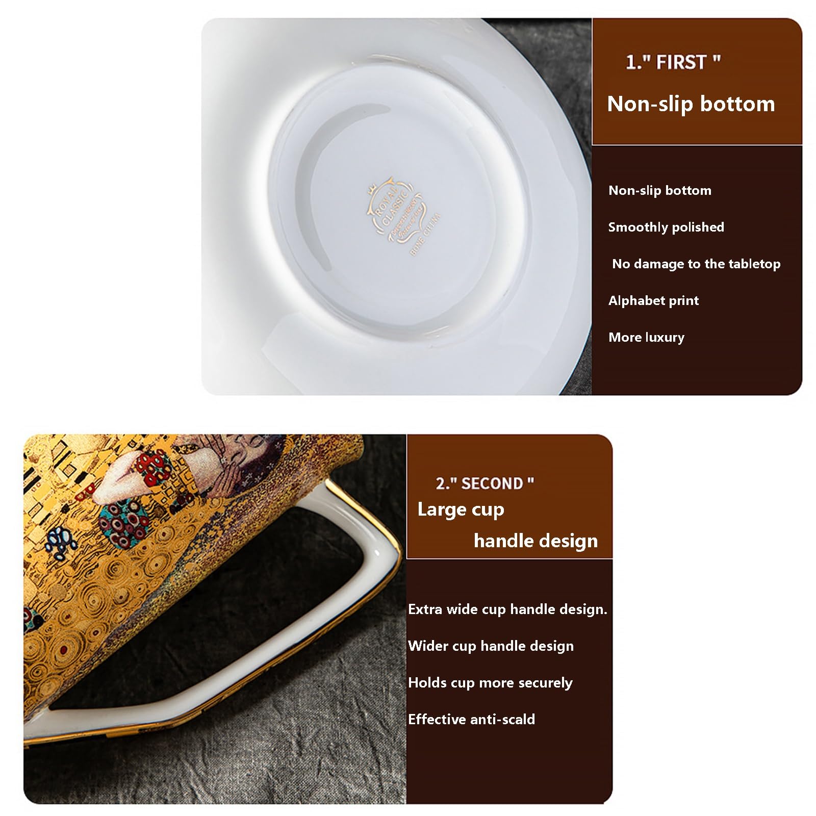 Zestaw spodków z europejskiej porcelany kostnej, ceramiczna filiżanka do herbaty, kawy, popołudniowa herbata, do domu, kuchni, biura, dla kobiet, dorosłych (H-4)