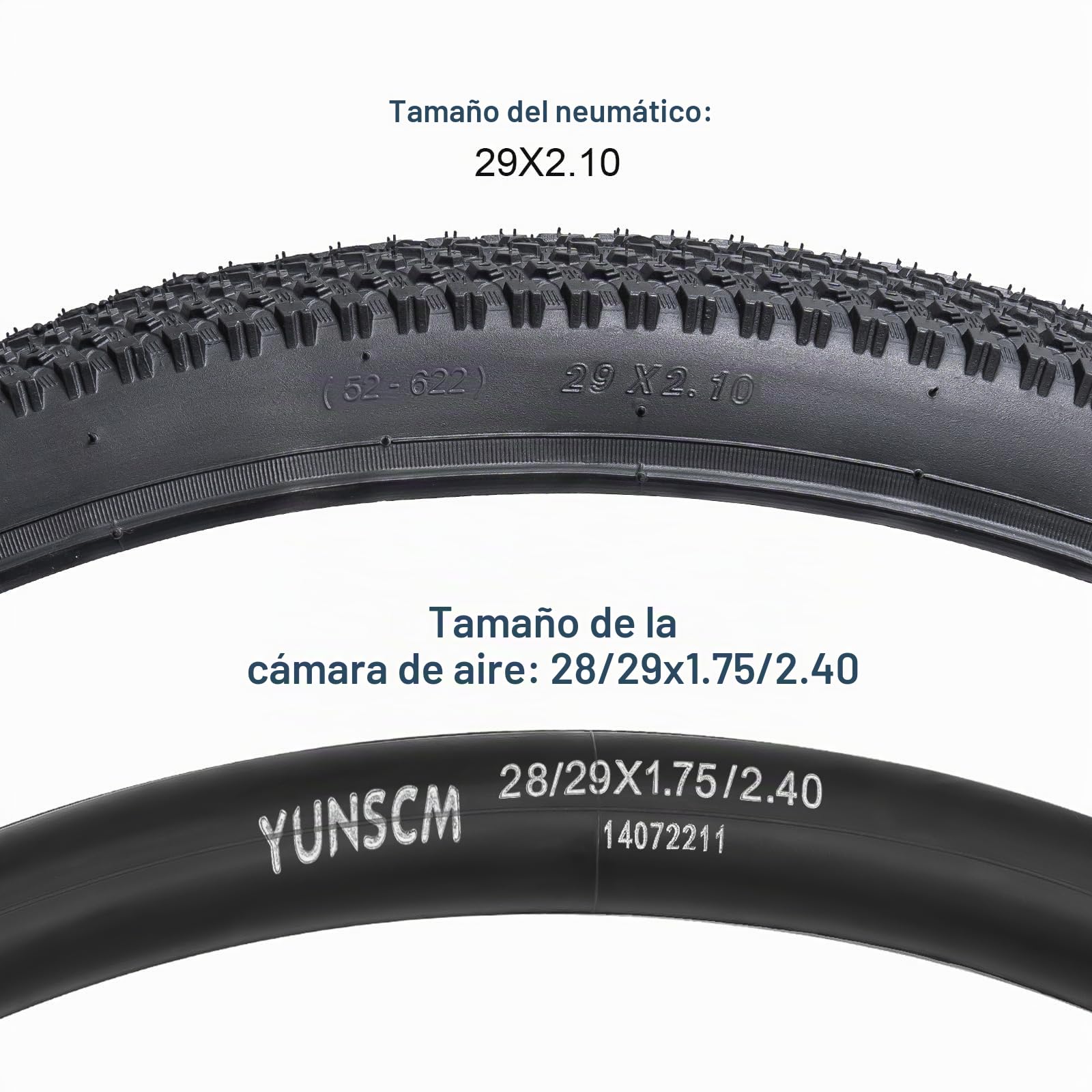 YunSCM 2Pcs Plegable 29 Pulgada Neumáticos 29x2.10 ETRTO 54-622 más 2Pcs 29 Pulgada Cámara de Aire AV32mm Valve Compatible Bike 29x2.10 Neumáticos and Cámara de Aire