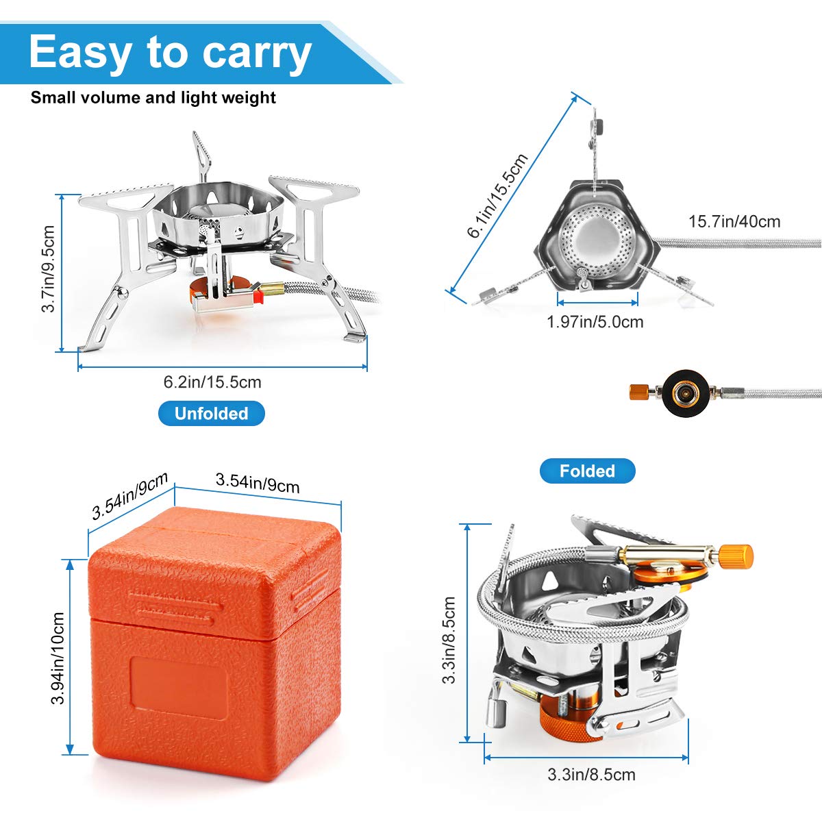 Awroutdoor 3500W Camping Gas Stove Portable, Backpacking Gas Stove Small  Collapsible with Piezo Ignition, Fishing Stove Windproof Lightweight, Camp  Stove Set for Outdoor Hiking, Picnic, Trekking, BBQ : Amazon.co.uk: Sports  u0026 Outdoors