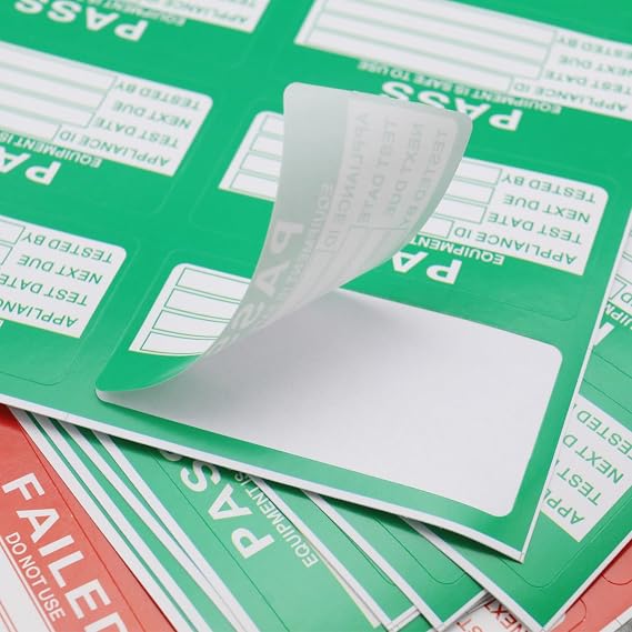 550Pcs PAT Testing Stickers - 500Pcs Pass, 50Pcs Failed - 50x25mm PAT Labels Appliance Testing Labels