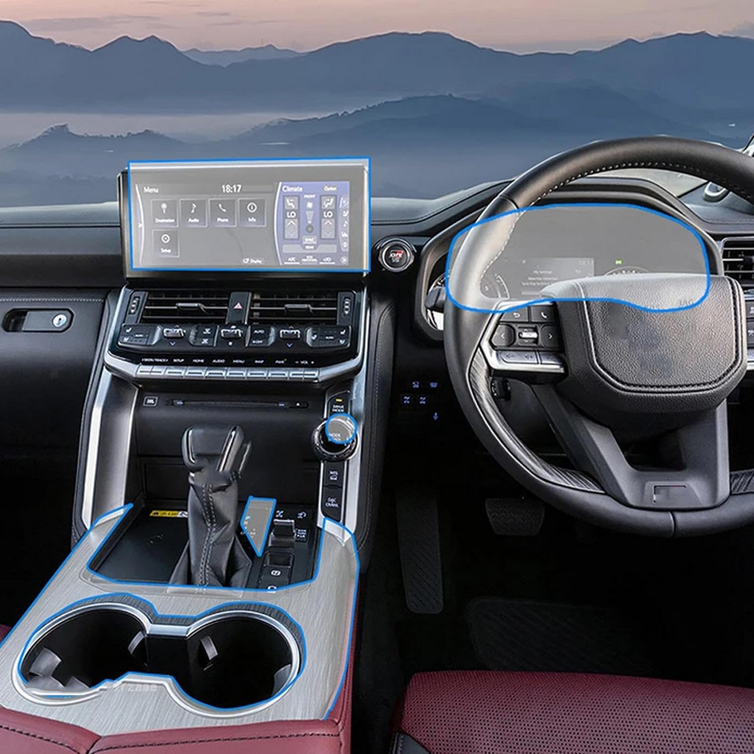 Film protecteur TPU Toyota Land Cruiser 2022-2023 protection écran et console luxe