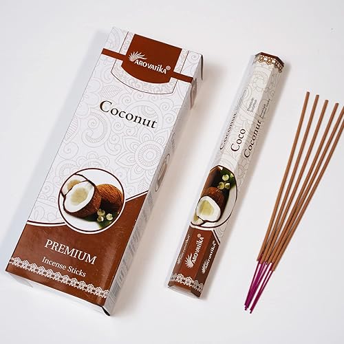 Miniatura 2 de ARO VATIKA Varillas de incienso Hexa de coco  120 varillas en 6 paquetes Hexa  Hecho de Masala natural  La mejor fragancia para el hogar y