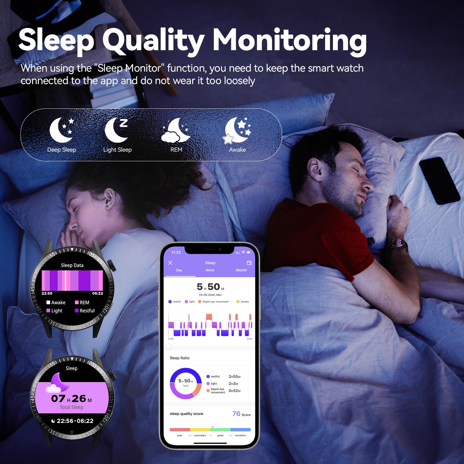Reloj Inteligente Hombre, Smartwatch con Llamadas Bluetooth y Whatsapp Notificación, IP68 Smartwatch Hombre con Monitor de Ritmo Cardíaco y Sueño, Reloj Deportivo Actividad Android iOS