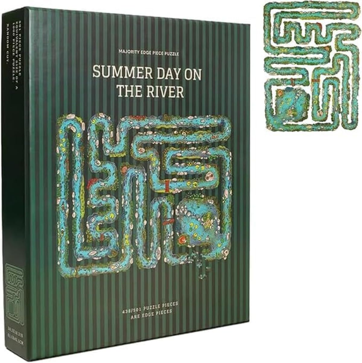 All-Edge Jigsaw Challenge — Every Piece Is a Challenge, Summer Day On The River Puzzle, 438 Out of 501 Puzzles Pieces are Edge Puzzles, 25 * 18in After Assembly (Winding Creek*1)