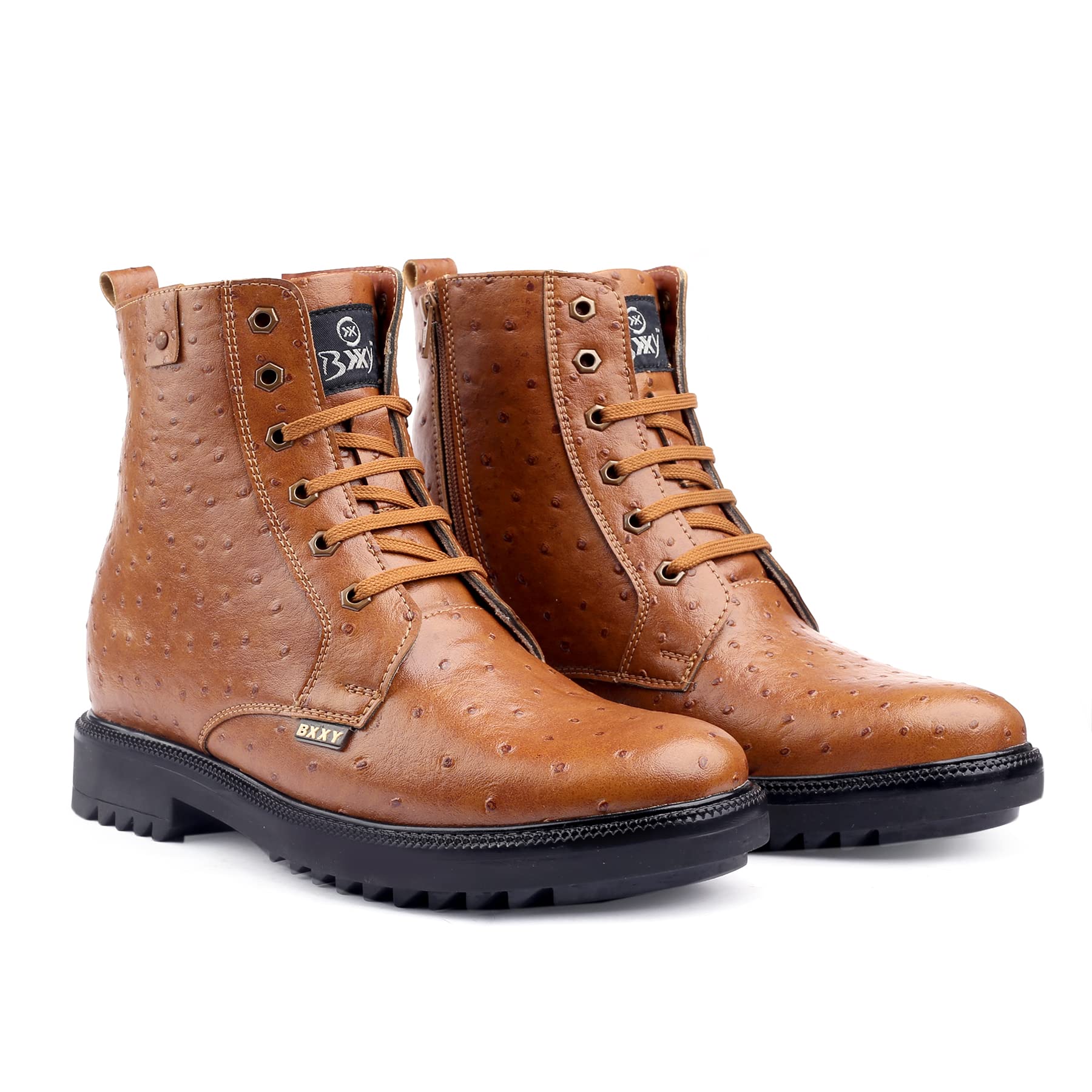 4 Inches Hidden Height Increasing Crocodile Textured Vegan Leather Lace-up Ankle Boots for Men Tan (B0BJ2Z32WY) Amazon Price History, Amazon Price Tracker