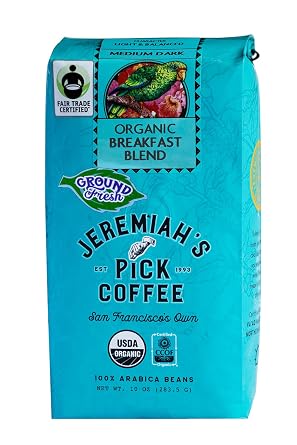 Organic Breakfast Blend - Ground Coffee for Drip - 10oz, Caffeinated