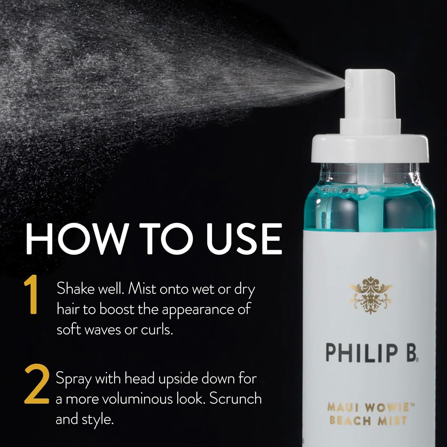 PHILIP B. Maui Wowie Beach Mist 5.07 oz - Texturizing Hair Mist, Boosts Appearance of Volume & Bouncy Waves, Infused with Botanical Moisturizers, Sea Salt, Coconut & Aloe Vera - Image 4
