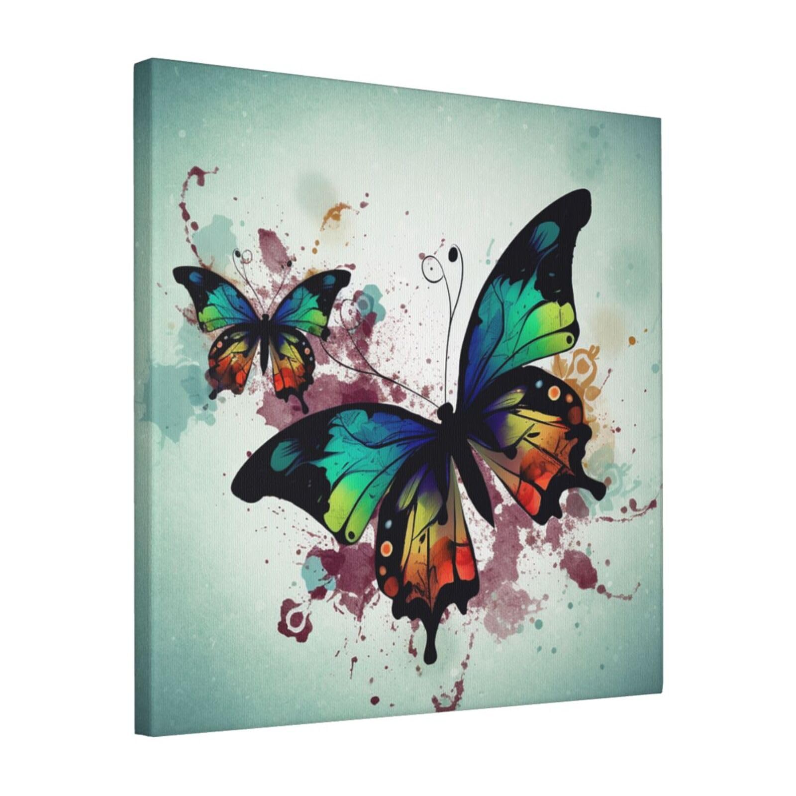 FodPand Artistic Butterfly Canvas Wall Art for Living Room Wall Decor 16"x16" Modern Artwork Painting Pictures Hanging Canvas Prints Aesthetic Wall Art for Bedroom Bathroom Office Wallart Decor