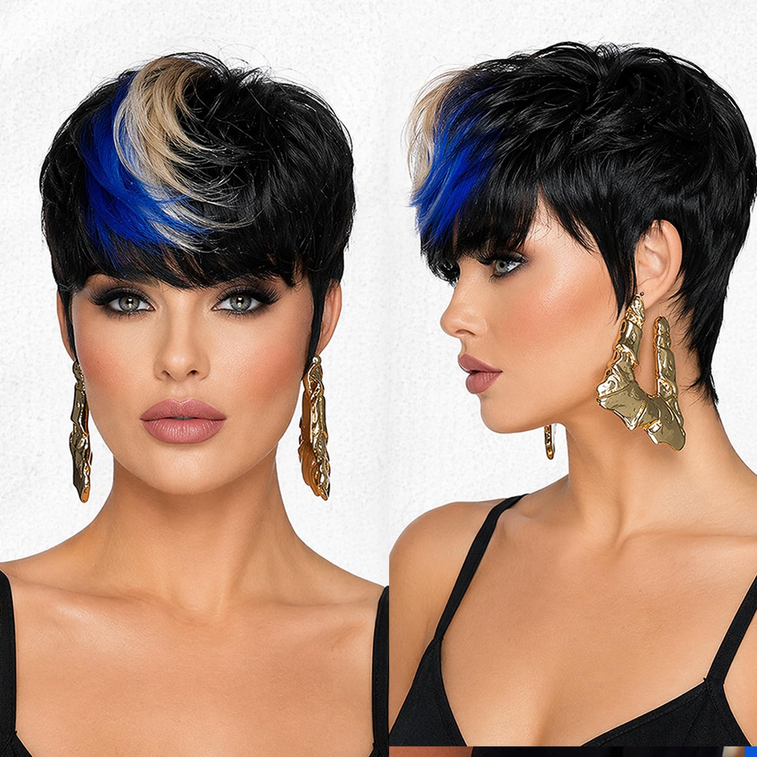 FCHW Short Pixie Cut Hair Wig Short Hairstyles Synthetic Wigs For Women Popular Fashion Wigs Heat Resistant Hairpieces Women's Wig