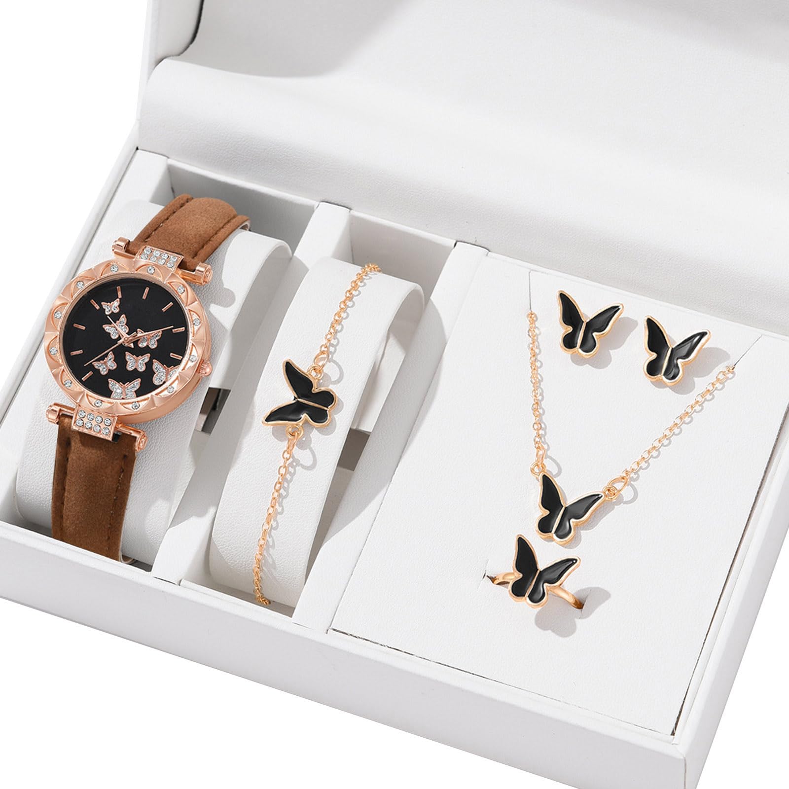 ?SALE! Crystal Watch Set With 6 Leather Bands! Women main image 2
