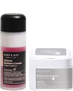 Kit Mary&May Vegan Blackberry Complex Cream Essence + Niacinamide Vitamin C Daily Mask