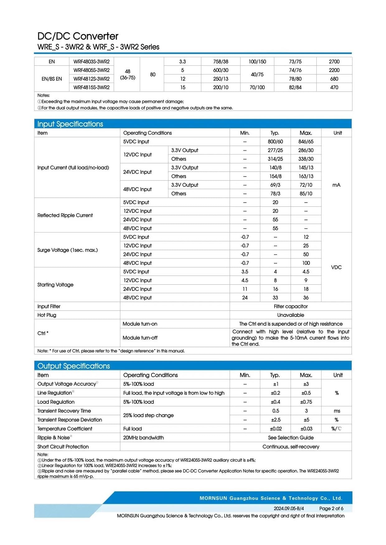 Regulador de Voltaje Aislado WRF1205S-3WR2 de 3 W, módulo de Fuente de alimentación CC/CC con Salida Dual/Simple Positiva y Negativa.