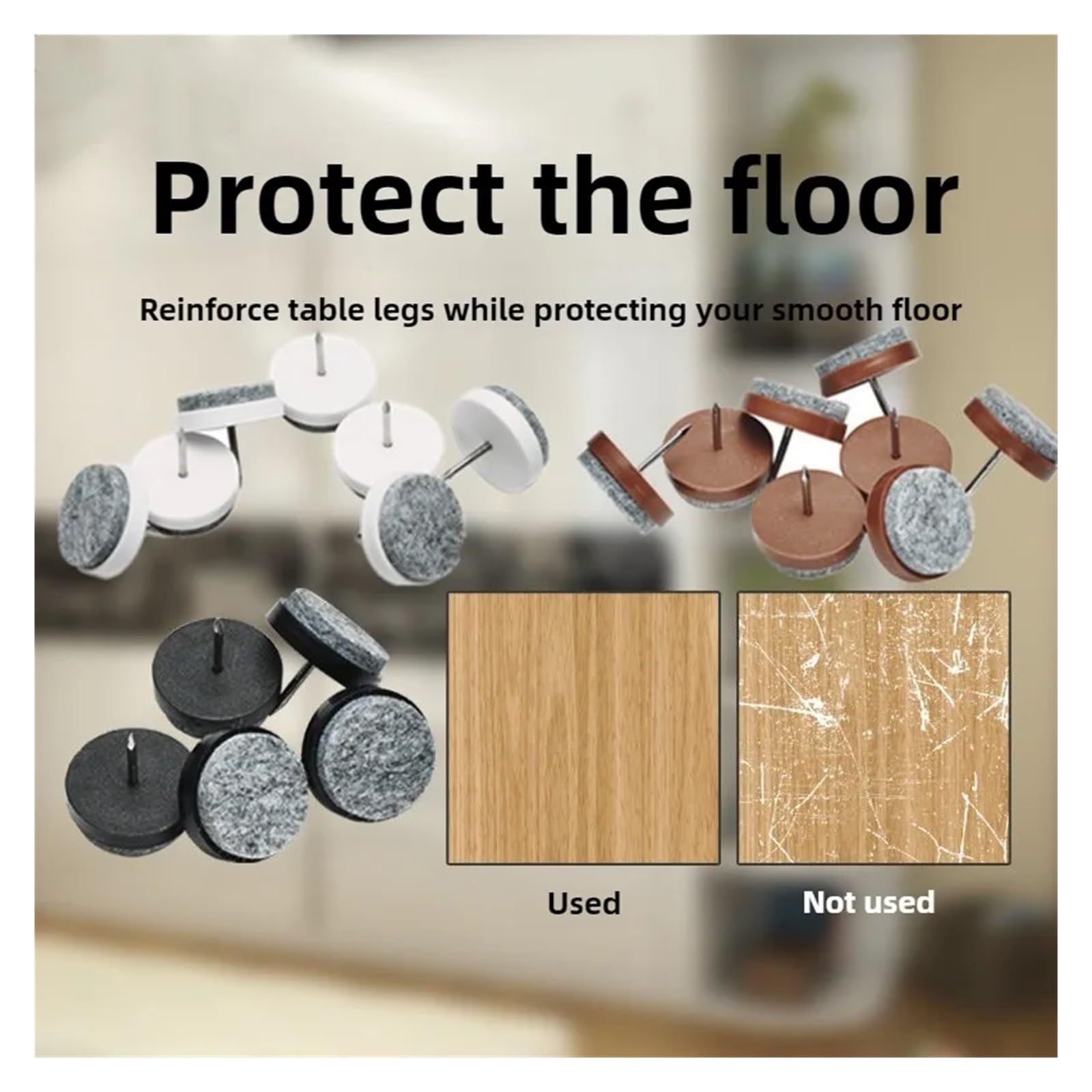 Protectores de suelo para patas de silla, paquete de 30 unidades, almohadillas de fieltro, antideslizantes, protectores de uñas para muebles, mesa de muebles de 18 mm/20 mm/22 mm/24 mm/28 mm (D25