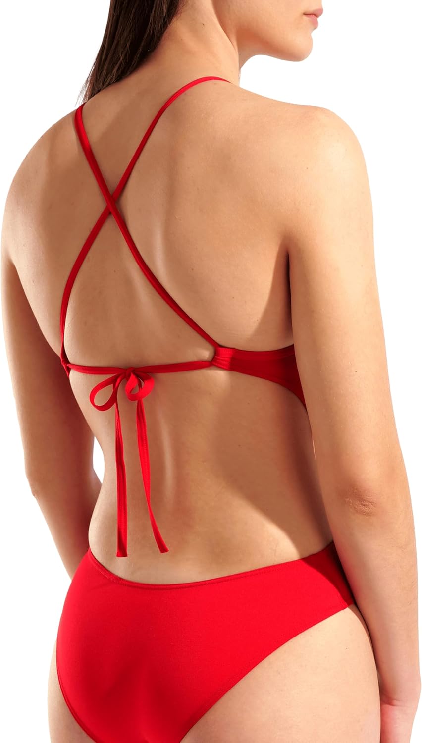 Arena Womens Solid Team Swimsuit Tie Back MaxLife Open Back Sports Bathing Suit Athletic Swimwear - Image 5