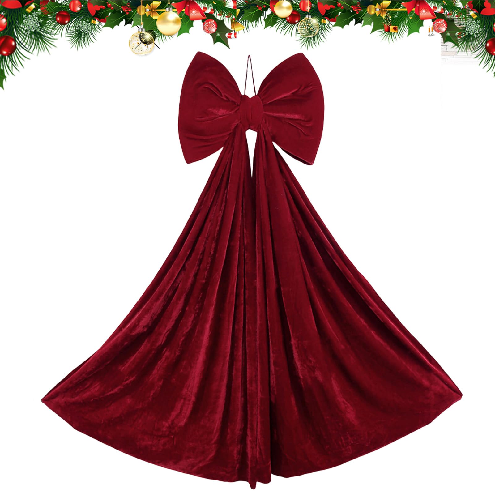 Lazo grande de terciopelo para centro de mesa festivo y decoración de Navidad ideal