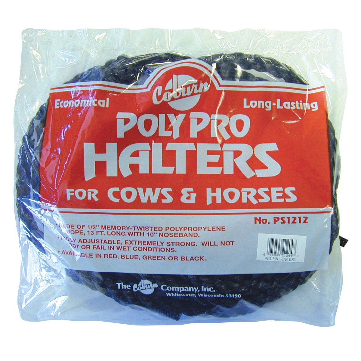 Coburn PS1212-04 Bagged Polypro Cow Halter-Black