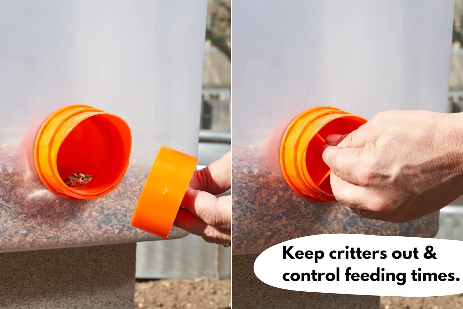 Roosty's Rat Proof Chicken Feeder x4 - Rodent Proof Chicken Feeder with SmartStopper Caps - Chicken Feeders No Waste Rodent Proof, Poultry Feeder, Chicken Feeder Port - No Waste Chicken Feeder